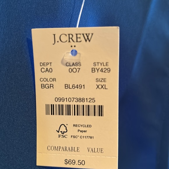 NWT J Crew Factory Button Back Sleeveless Shell, Size XXL, Blue, Gorgeous Drape - Picture 5 of 6